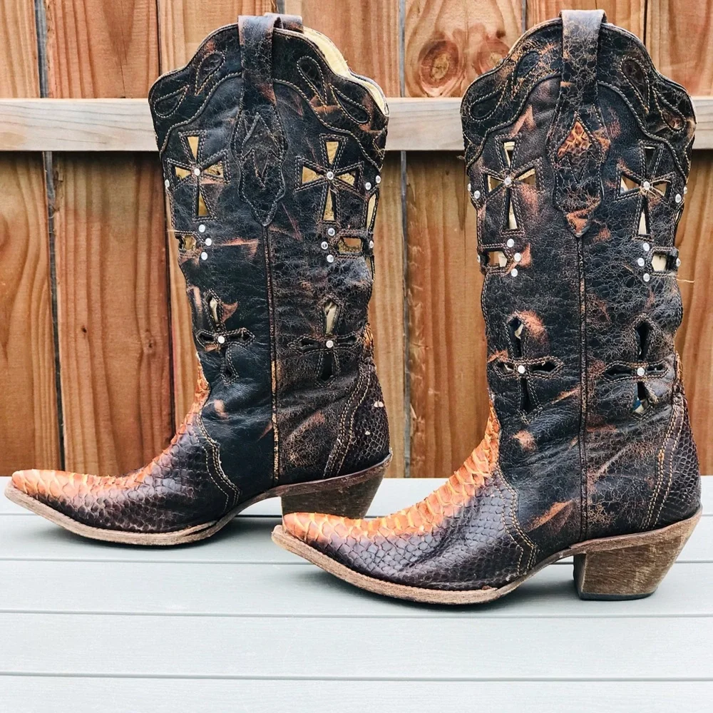 Corral  boots Python Cross cowgirl boots size 7M - Picture 4 of 16